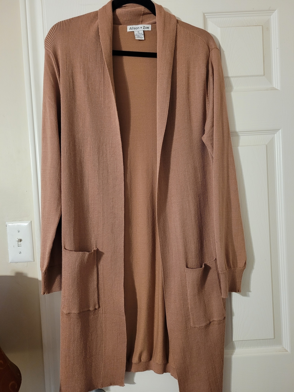 Open-Front Long Cardigan - Dusty Taupe